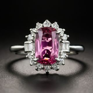 2.03 Carat Pink Sapphire Platinum and Diamond Ring