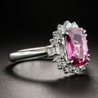 2.03 Carat Pink Sapphire Platinum and Diamond Ring
