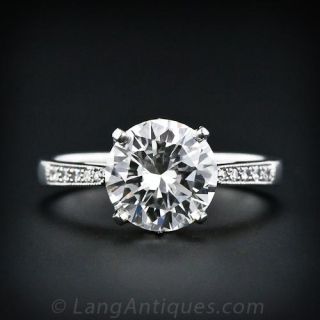 2.04 Carat Round Brilliant-Cut Diamond and Platinum Ring