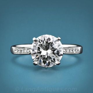 2.04 Carat Round Brilliant-Cut Diamond and Platinum Ring