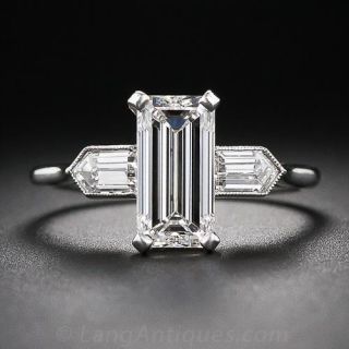 2.05 Carat (G-VS2) Emerald-Cut Diamond Art Deco Engagement Ring