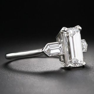 2.05 Carat (G-VS2) Emerald-Cut Diamond Art Deco Engagement Ring