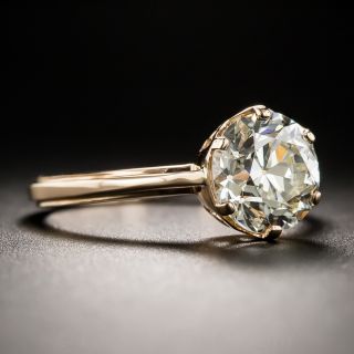 2.05 Carat Old European Cut Diamond Solitaire in 18K Rose Gold