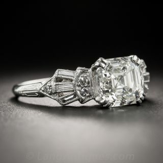 2.07 Carat Asscher Cut Diamond Ring - GIA K VS2