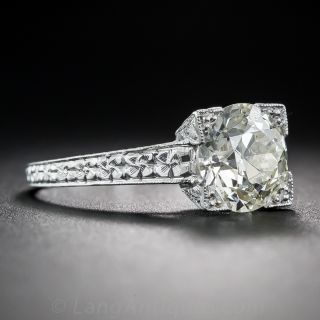 2.07 Carat Diamond Art Deco Engagement Ring