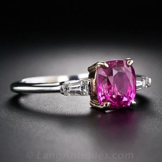 2.07 Carat Pink Sapphire and Diamond Estate Ring
