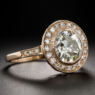 2.08 Carat European-Cut Diamond 18K Rose Gold Ring