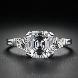 2.09 Carat Asscher Cut Diamond Solitaire Ring - 1