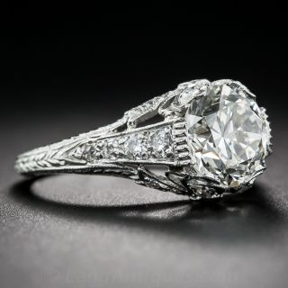 2.09 Carat Diamond Platinum Edwardian Ring GIA J/SI1