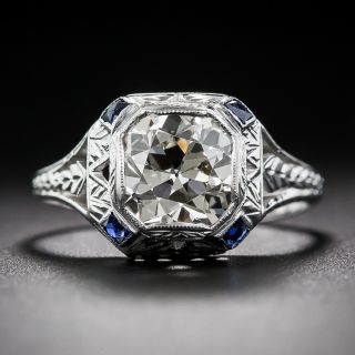 2.10 Carat Art Deco Diamond Engagement Ring 