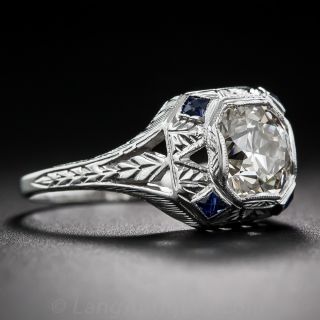 2.10 Carat Art Deco Diamond Engagement Ring 