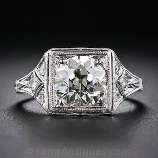 2.10 Carat Diamond Art Deco Engagement Ring