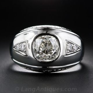 2.10 Carat Diamond Mid-Century Gent's Ring