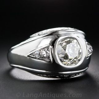 2.10 Carat Diamond Mid-Century Gent's Ring