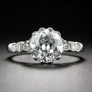 2.10 Carat Diamond Vintage Engagement Ring - GIA E/SI1
