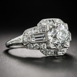  2.11 Carat Diamond Art Deco Engagement Ring GIA J/SI2