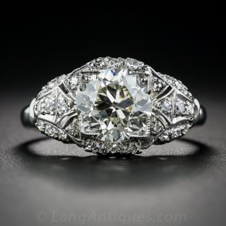 2.12 Carat Diamond and Platinum Vintage Engagement Ring