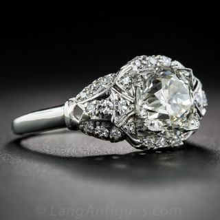 2.12 Carat Diamond and Platinum Vintage Engagement Ring