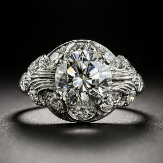 2.12 Carat Round Brilliant-Cut Diamond Vintage Engagement Ring.