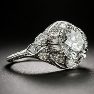 2.12 Carat Round Brilliant-Cut Diamond Vintage Engagement Ring.