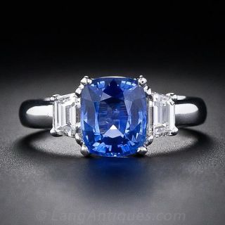 2.12 Carat Sapphire and Diamond Ring