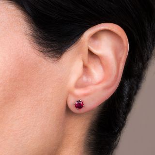 2.13 Carat Ruby Stud Earrings