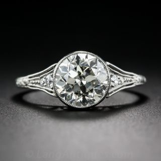 2.14 Carat Diamond Art Deco Engagement Ring