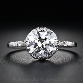 2.14 Carat European-Cut Edwardian Engagement Ring 