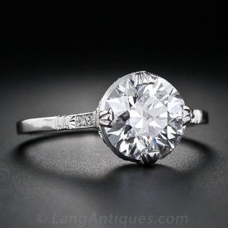 2.14 Carat European-Cut Edwardian Engagement Ring 
