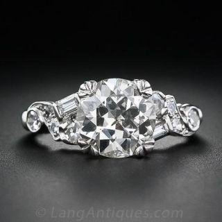 2.17 Carat Art Deco Diamond Engagement Ring