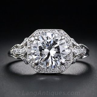 2.17 Carat D Colorless Diamond Edwardian Style Engagement Ring - GIA D/VS2 - 2
