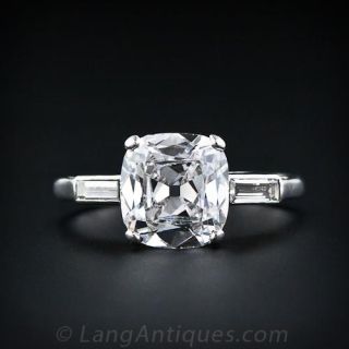 2.20 Carat Antique Cushion Diamond Ring