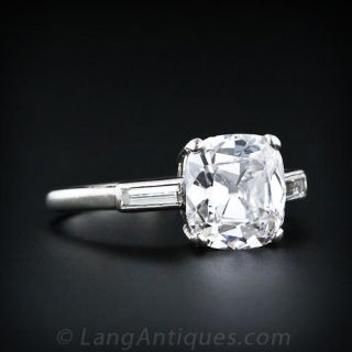 2.20 Carat Antique Cushion Diamond Ring