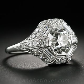 2.20 Carat Art Deco Platinum Diamond Ring
