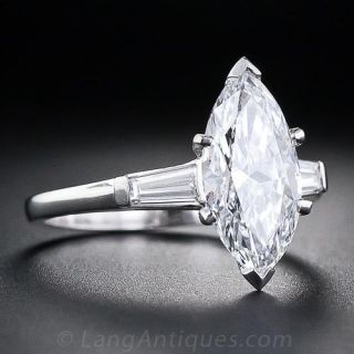 2.20 Carat 'D Internally Flawless' Marquise Diamond Ring