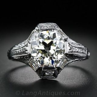 2.21 Carat European-Cut Diamond Vintage Style Engagement Ring - 1