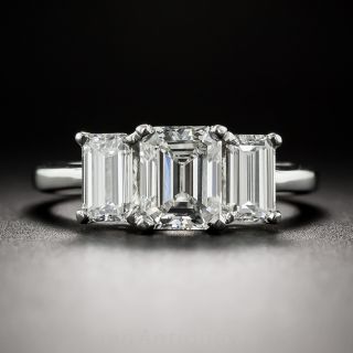 2.21 Ct. Emerald-Cut Diamond Three-Stone Ring - GIA