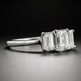2.21 Ct. Emerald-Cut Diamond Three-Stone Ring - GIA