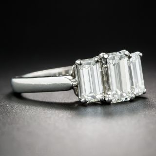2.22 Carat Three-Stone Emerald-Cut Diamond Ring