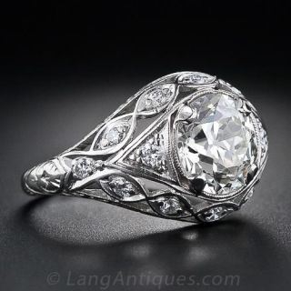 2.23 Carat Edwardian Diamond Dome Ring