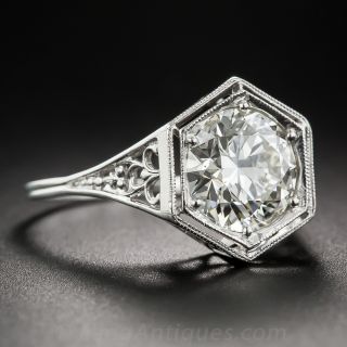 2.24 Carat Art Deco Diamond Solitaire Ring