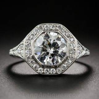 2.24 Carat Diamond Art Deco Engagement Ring GIA F/SI1 
