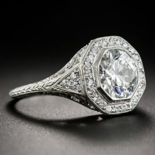 2.24 Carat Diamond Art Deco Engagement Ring GIA F/SI1 
