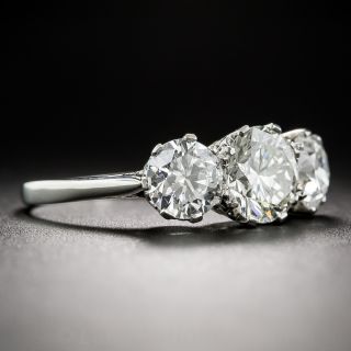2.25 Carat Platinum Diamond Three-Stone Ring by Mappin