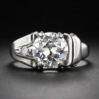 2.25 Carat Retro Diamond and Palladium Ring - 1