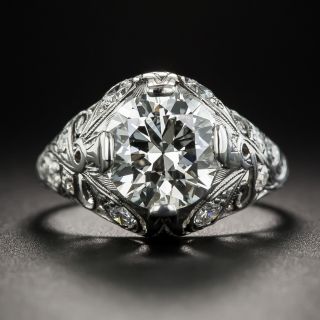 2.25 Carat Vintage Diamond Platinum Engagement Ring - GIA M VS2