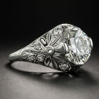 2.25 Carat Vintage Diamond Platinum Engagement Ring - GIA M VS2