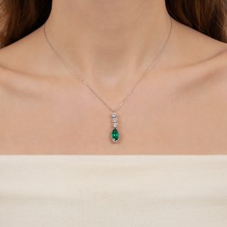 2.26 Carat Marquise-Cut Emerald and Diamond Necklace - GIA