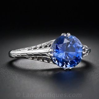 2.27 Carat Antique Sapphire Soliatire Ring