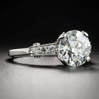 2.27 Carat Diamond Vintage Platinum Engagement Ring - GIA K VS2